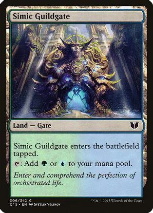 Dark, ornate gate creature on a Magic: The Gathering card.