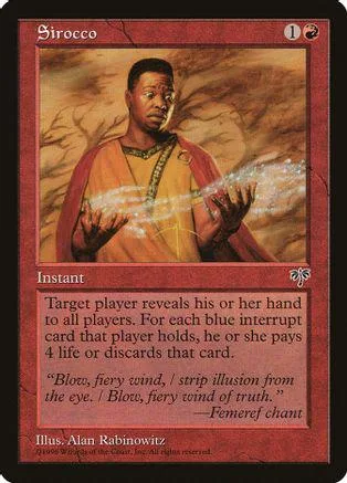 Man in orange robe conjuring white energy on a collectible card.