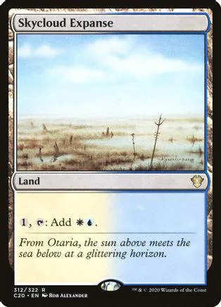 Blue and brown landscape card art for Skycloud Expanse land.