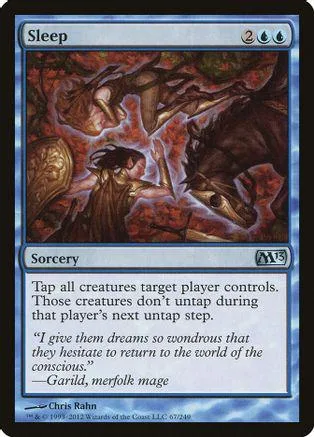 Magic: The Gathering "Sleep" card art featuring shadowy figures in a dark forest.