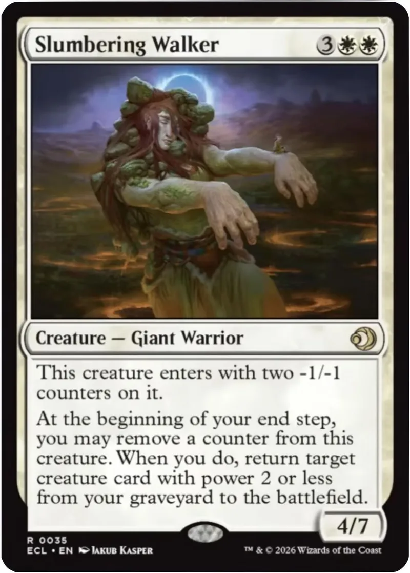 Giant warrior card art, green and brown tones, showing a figure in a misty landscape.