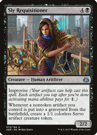 Woman in robes with golden hair stands in a city scene on a Magic card.