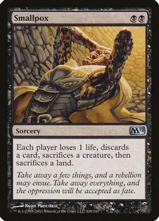 Creature card art: armored figure in brown and gold, Sorcery text box.