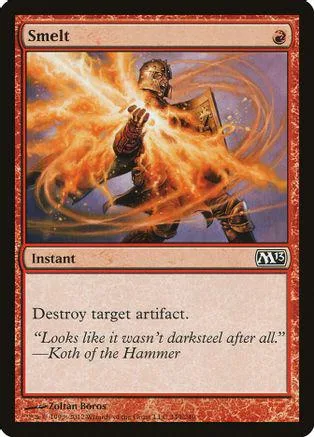 Card art shows armored figure engulfed in orange and yellow fire.