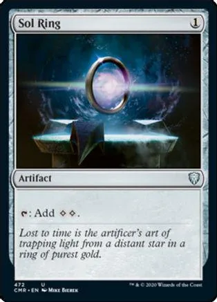 Magic: The Gathering Sol Ring card art showing a glowing ring in space.