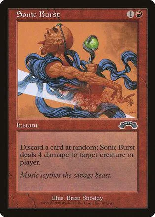 Card art depicts a muscular figure with blue flowing fabric, orange background.