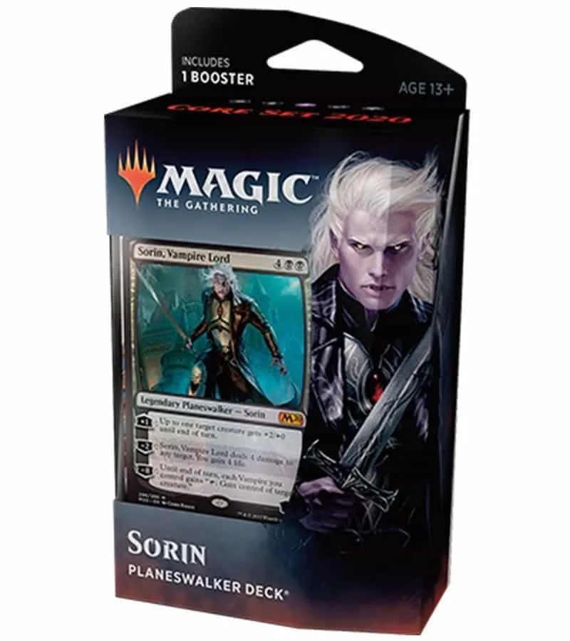 Magic: The Gathering Sorin Planeswalker Deck box featuring Sorin Vampire Lord card.