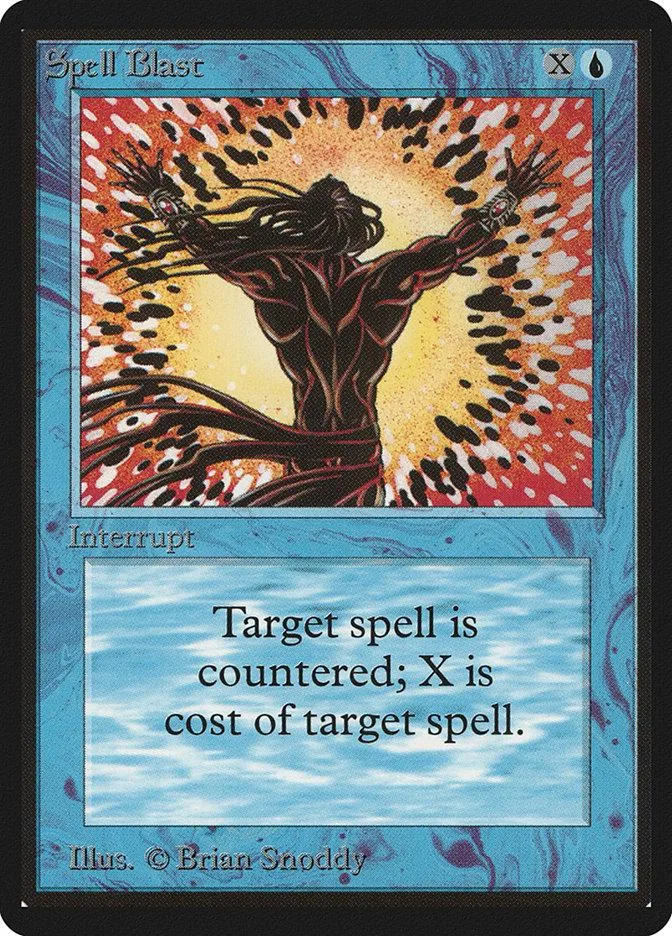 Black figure with outstretched arms against a fiery, patterned background on a Magic card.