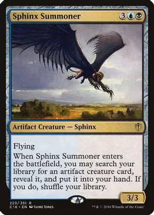 Black and gold card art of a large bird flying over a landscape.