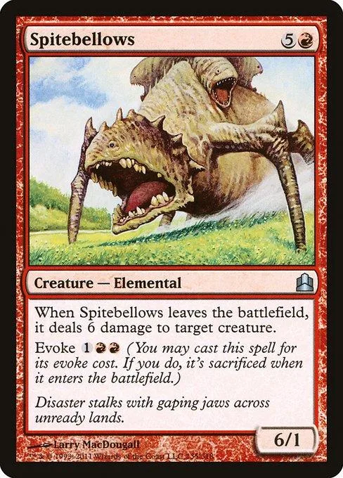 Creature card featuring a large, open-mouthed, brown and green elemental creature.