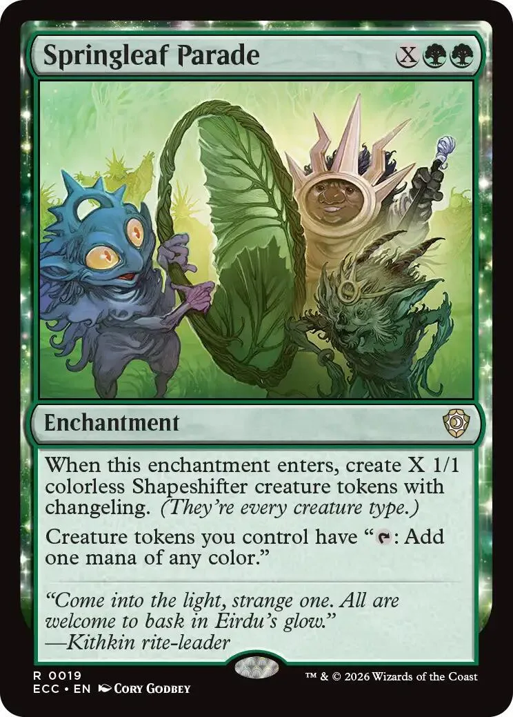 Green and blue fantasy scene on a Magic: The Gathering card.