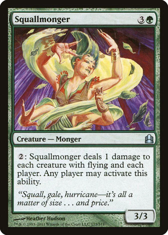 Card art depicts a woman in green and yellow, surrounded by leaves.