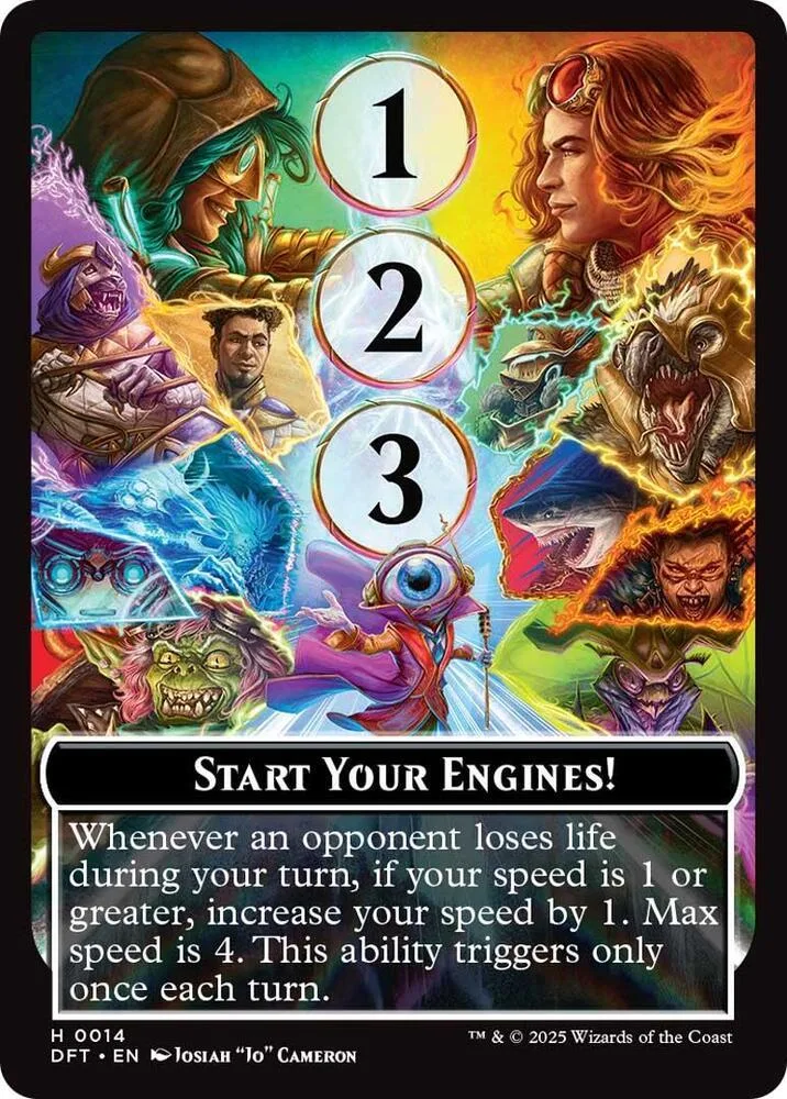 Card art featuring multiple stylized characters in vibrant, colorful fantasy scenes.