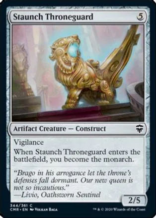 Gold dragon construct on a card, showing a regal, imposing figure.