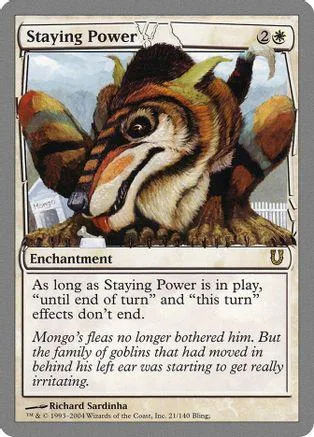 Brown, striped beast card art. Enchantment type. Card text visible.