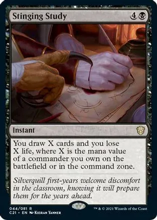 Card art shows hands on a desk with brown and purple tones.