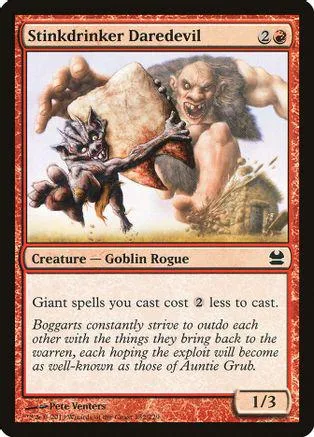 Goblin Rogue card art: monstrous goblin, dark creature, brown and grey tones.