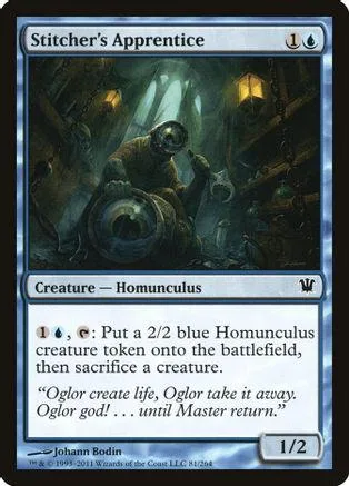Dark, shadowy creature on a card with blue and green accents.