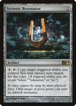Card art shows glowing U-shaped resonator against dark, cosmic background.