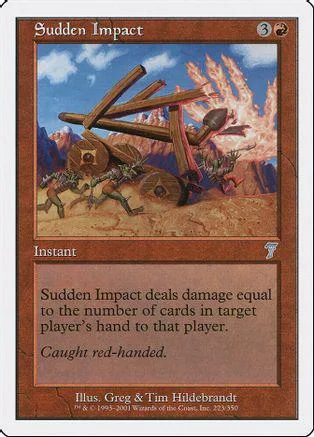 Card art depicts wooden stakes and fire in a desert landscape. Instant spell.