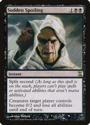 Two hooded figures with dark streaks on faces on a Magic: The Gathering card.