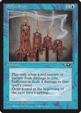 Candle spell card art showing three burning candles in a dark setting.