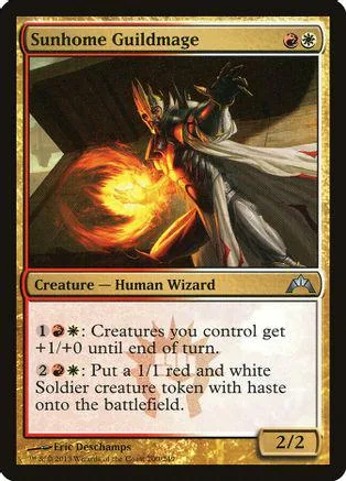 Dark wizard figure engulfed in orange fire on a Magic: The Gathering card.