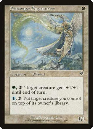 Winged figure flying over landscape on a Magic: The Gathering card.