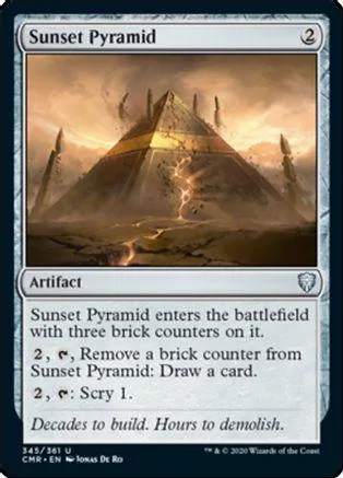 Pyramid artwork on a Magic: The Gathering card, golden and brown tones.