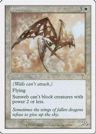 Brown and white bat creature flying against a cloudy, orange sky.