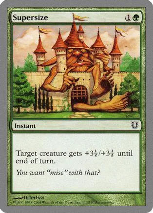 Large fantasy castle scene on a green Magic: The Gathering card.