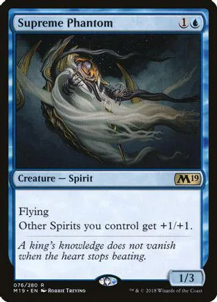 White and black spectral creature on a Magic: The Gathering card.