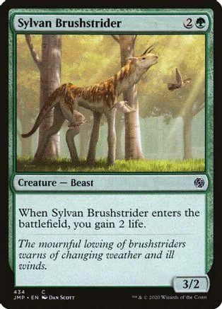 Beast creature card featuring a brown, striped animal in a forest setting.