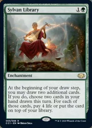 Card art shows musician playing guitar in a glowing, mystical forest setting.