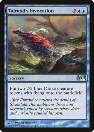 Red and blue dragon creature art on a Magic: The Gathering card.