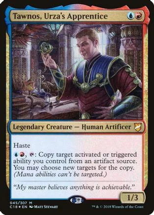 Card art depicts a man in robes holding a glowing orb. Legendary Creature.