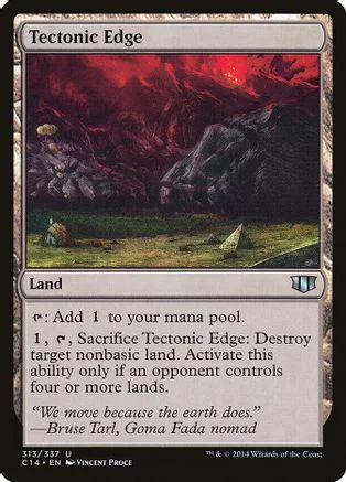 Dark, rocky landscape art on a Magic: The Gathering land card.