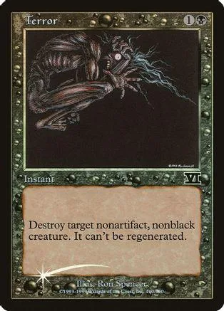 Dark, skeletal creature art on a black Magic: The Gathering card.