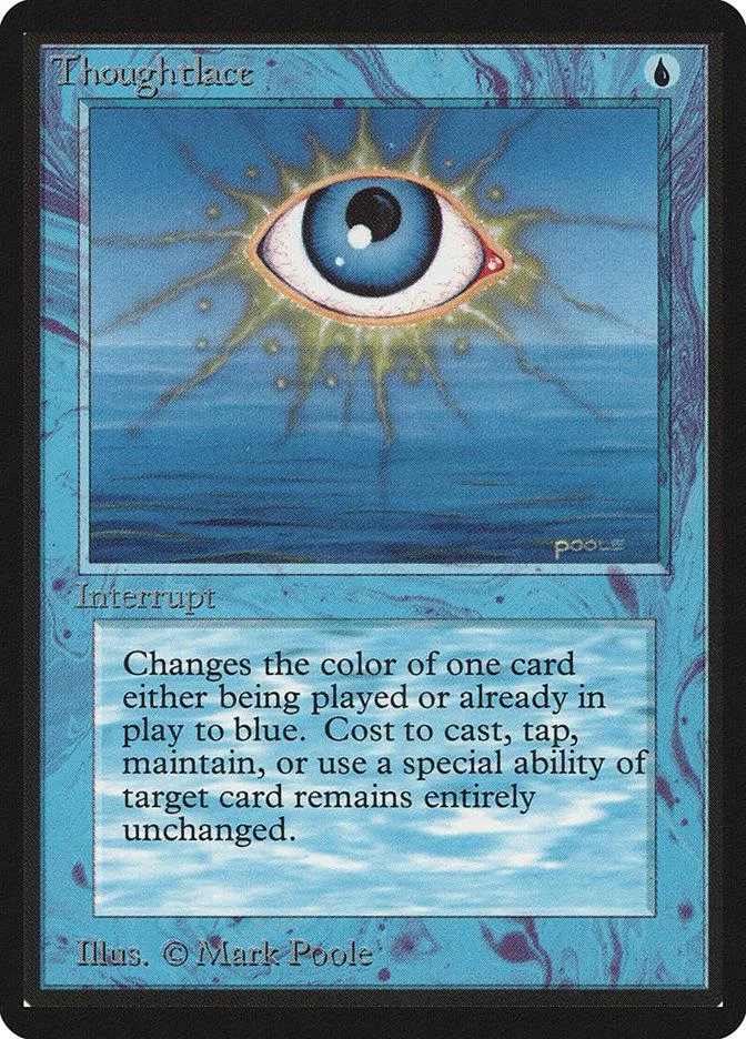 Blue eye radiating light on a card with text box.