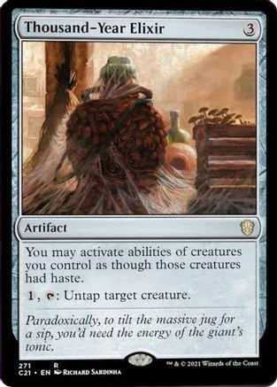 Card art depicts a figure in a cloak in a misty, ancient-looking setting.