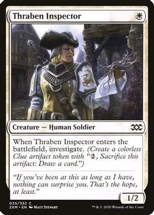 Card art shows man in hat and uniform holding thorny branches.