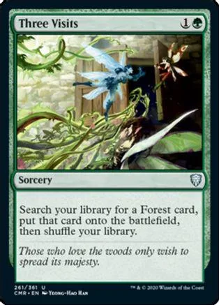 Blue and white card art featuring a blue winged creature among green foliage.