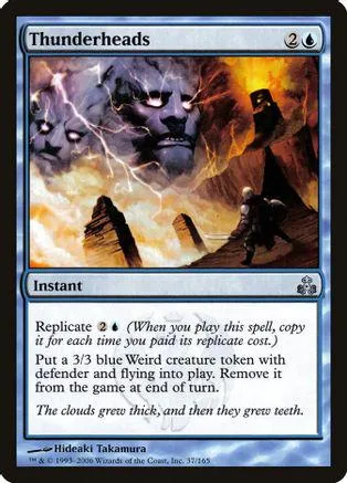 Dark, stormy creature art on a Magic: The Gathering card titled "Thunderheads.