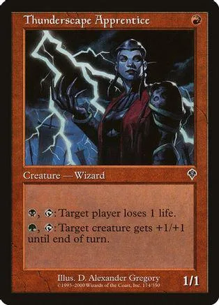 Wizard character with lightning in dark blue and black card art.