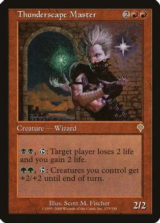 Wizard card art featuring a white-haired figure against a dark, starry background.