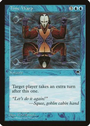 Card art shows a figure with a staff, blue and brown tones, on a Magic: The Gathering card.