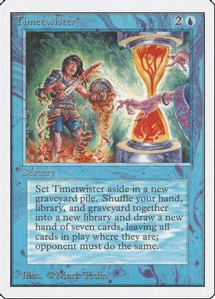 Magic: The Gathering Timewister card, blue and green artwork, standard card frame.