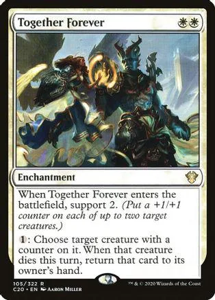 Dark fantasy scene on a Magic: The Gathering card, "Together Forever.