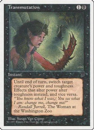Fantasy art card featuring a woman with horns and a red, clawed hand.