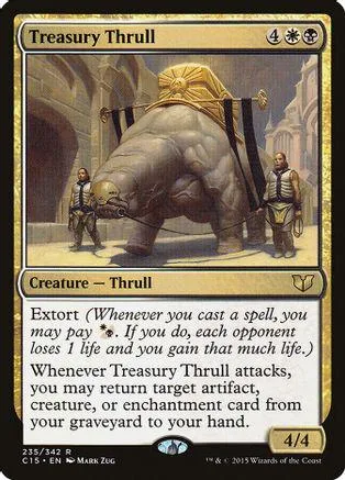 Large, grey trull creature in an ancient stone setting on a Magic: The Gathering card.